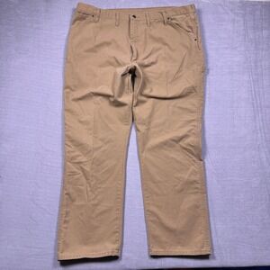 Wrangler Mens Carpenter Pants Tan 44x32 100% Cotton Workwear Utility Belt Loops